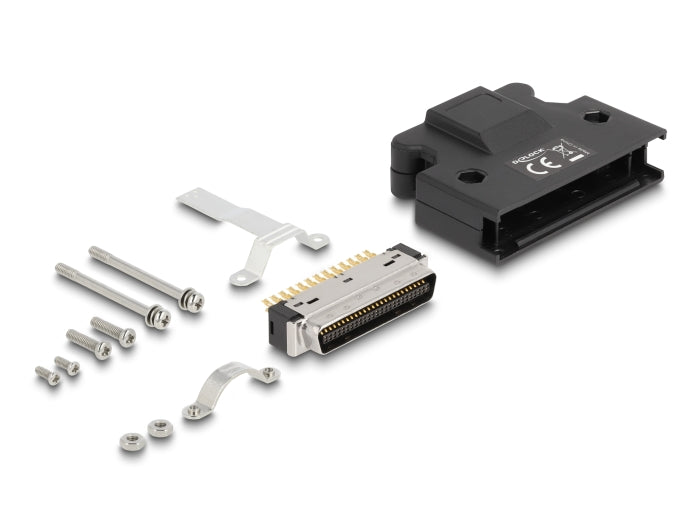 Delock MDR Stecker 50 Pin Lötanschluss mit Gehäuse