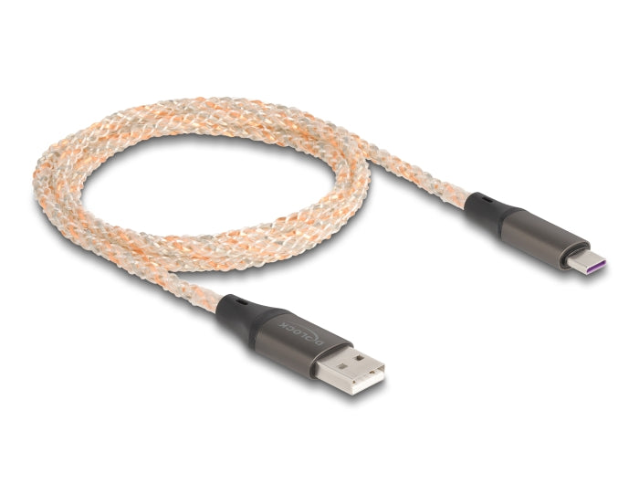 Delock USB 2.0 Kabel Typ-A zu USB Type-C™ mit RGB Beleuchtung 1 m
