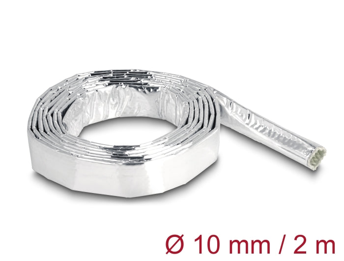 Delock Kabelschlauch aus Glasfasergeflecht und Aluminium 2 m x 10 mm