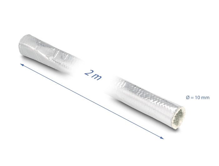 Delock Kabelschlauch aus Glasfasergeflecht und Aluminium 2 m x 10 mm