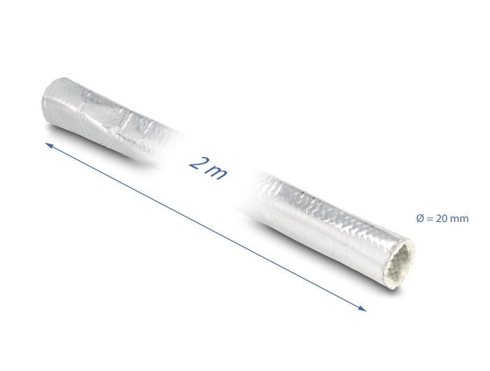 Delock Kabelschlauch aus Glasfasergeflecht und Aluminium 2 m x 20 mm