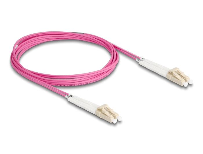 Delock LWL Kabel LC Duplex zu LC Duplex Multimode OM4 winkelbar 2 m