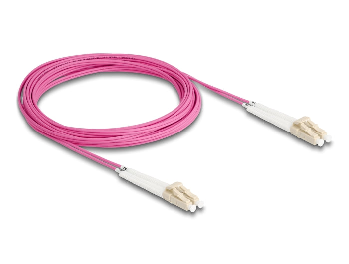 Delock LWL Kabel LC Duplex zu LC Duplex Multimode OM4 winkelbar 5 m