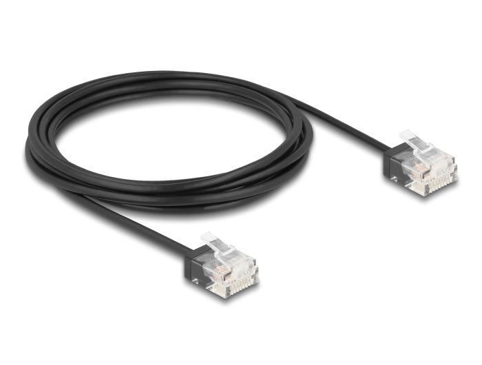 Delock RJ45 Netzwerkkabel Cat.6 UTP Ultra Slim 3 m schwarz mit kurzen Steckern