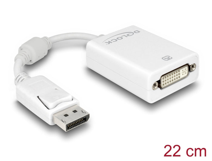 Delock Adapter DisplayPort 1.1 Stecker > DVI Buchse Passiv weiß