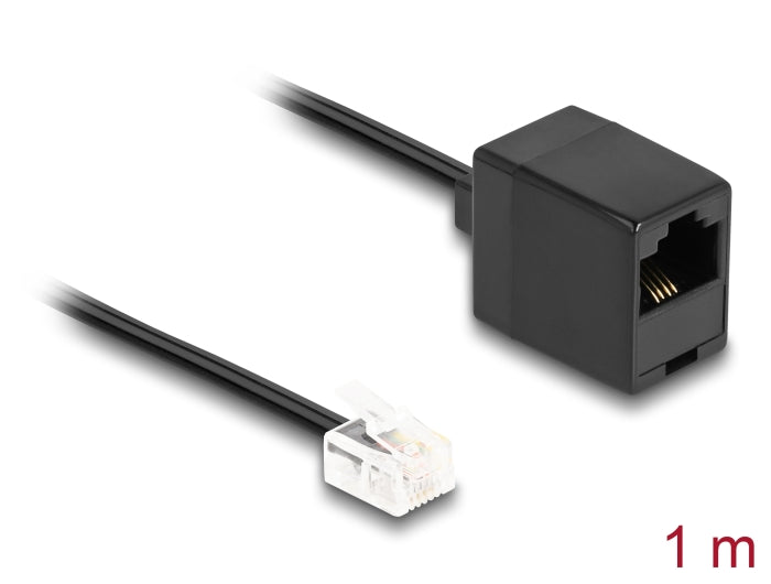 Delock Telefonkabel RJ11 Stecker zu RJ45 Buchse schwarz 1 m
