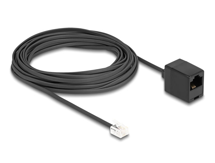 Delock Telefonkabel RJ11 Stecker zu RJ45 Buchse schwarz 10 m