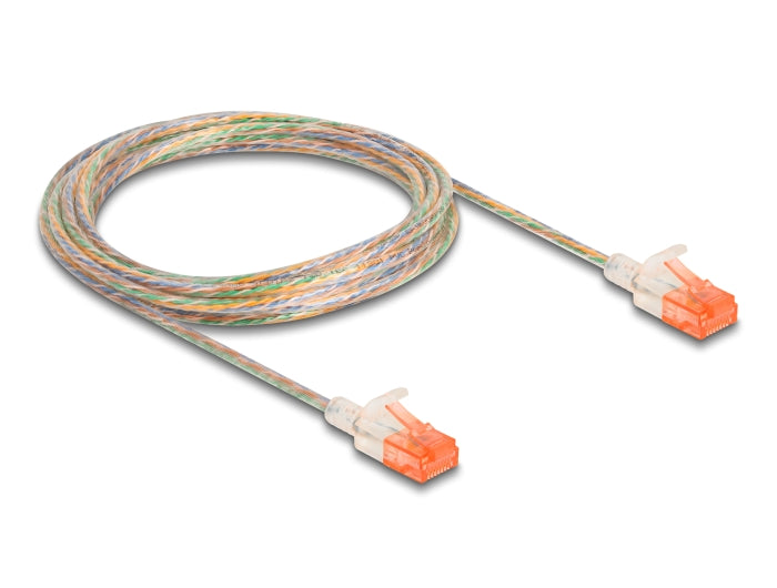 Delock RJ45 Netzwerkkabel Cat.6A U/UTP Slim 3 m transparent