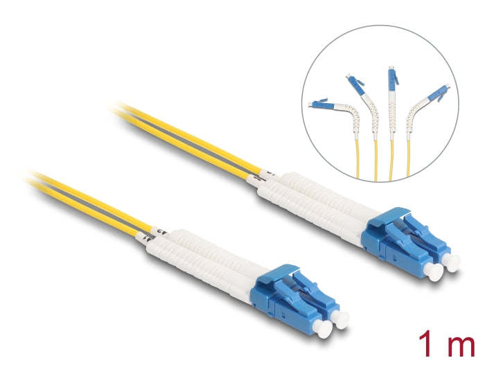 Delock LWL Kabel LC Duplex zu LC Duplex Singlemode OS2 winkelbar 1 m
