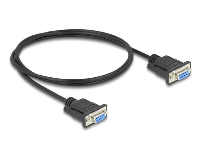 Delock RS-232 Kabel Seriell D-Sub9 Buchse zu Buchse mit schmalem Steckergehäuse 1 m