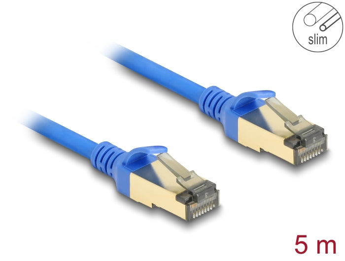 Delock RJ45 Netzwerkkabel Cat.8.1 F/FTP Slim 5 m blau