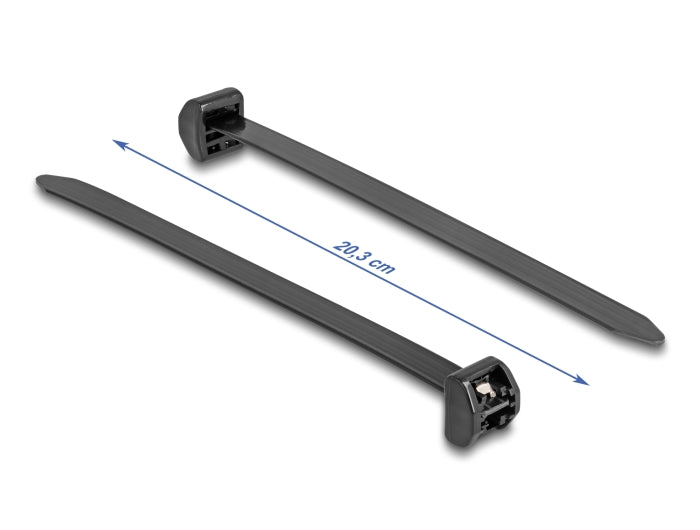 Delock Kabelbinder mit Metallzunge L 203 x B 12,7 mm 10 Stück schwarz