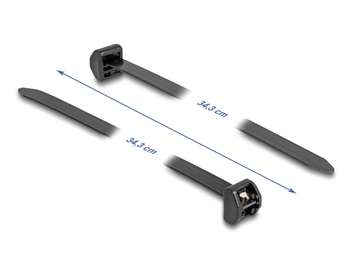 Delock Kabelbinder mit Metallzunge L 343 x B 12,7 mm 10 Stück schwarz