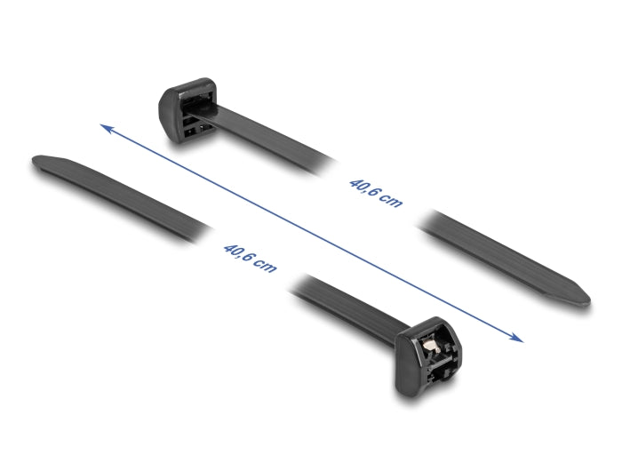 Delock Kabelbinder mit Metallzunge L 406 x B 12,7 mm 10 Stück schwarz