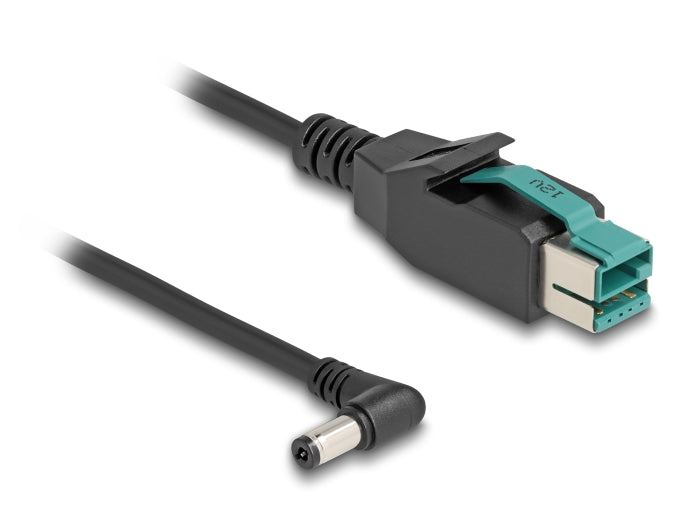 Delock PoweredUSB Kabel Stecker 12 V zu DC 5,5 x 2,1 mm Stecker gewinkelt 2 m
