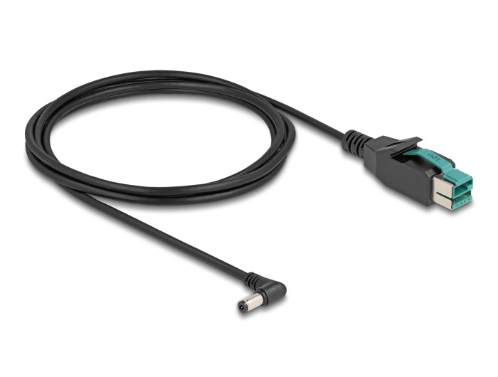 Delock PoweredUSB Kabel Stecker 12 V zu DC 5,5 x 2,1 mm Stecker gewinkelt 2 m