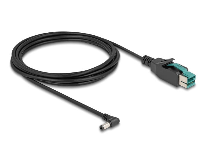 Delock PoweredUSB Kabel Stecker 12 V zu DC 5,5 x 2,1 mm Stecker gewinkelt 3 m