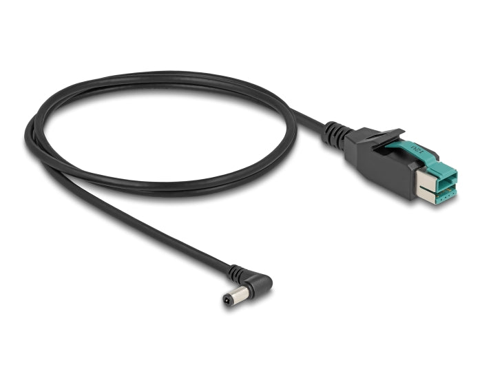 Delock PoweredUSB Kabel Stecker 12 V zu DC 5,5 x 2,5 mm Stecker gewinkelt 1 m