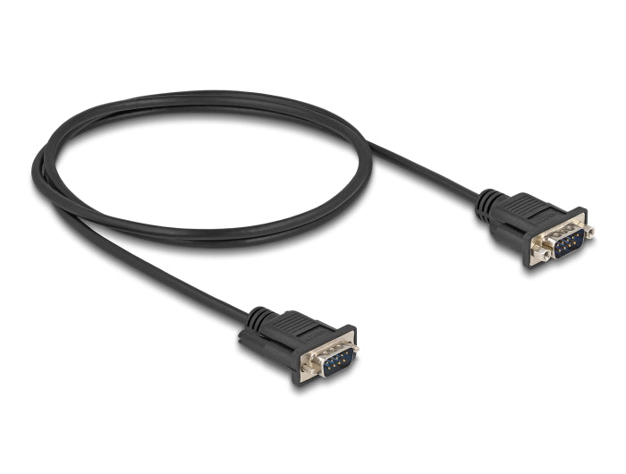 Delock RS-232 Kabel Seriell D-Sub9 Stecker zu Stecker mit schmalem Steckergehäuse 1 m