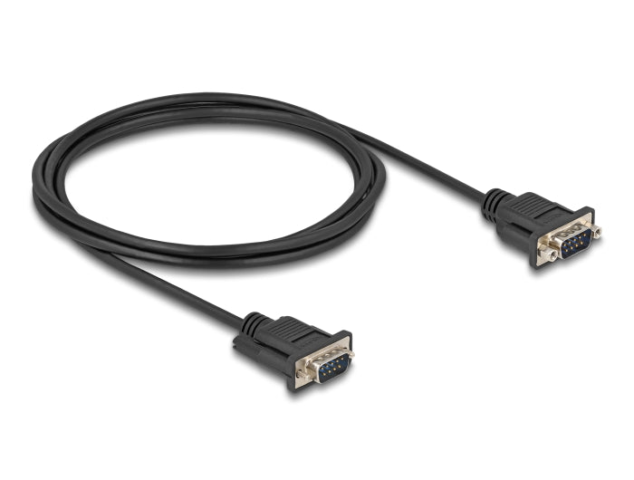Delock RS-232 Seriell Kabel D-Sub9 Stecker zu Stecker mit schmalem Steckergehäuse 2 m