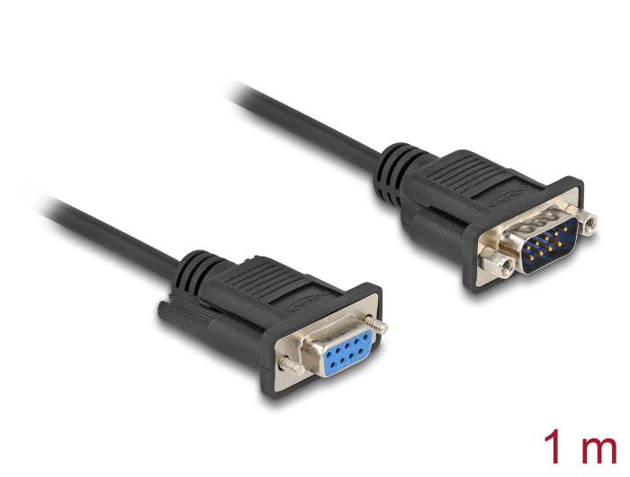 Delock RS-232 Kabel Seriell D-Sub9 Stecker zu Buchse mit schmalem Steckergehäuse 1 m