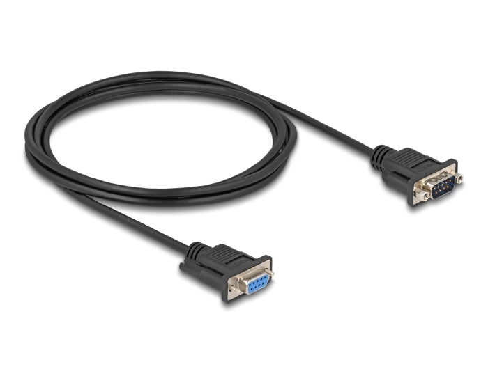 Delock RS-232 Kabel Seriell D-Sub9 Stecker zu Buchse mit schmalem Steckergehäuse 2 m