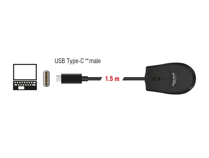 Delock Optische USB Type-C™ Desktop Maus – Lautlos