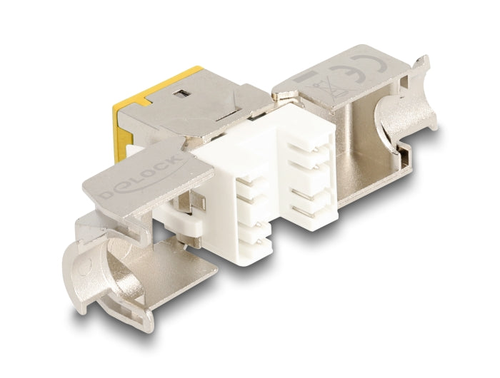 Delock Keystone Modul RJ45 Buchse zu LSA Cat.6A werkzeugfrei gelb Set 10 Stück