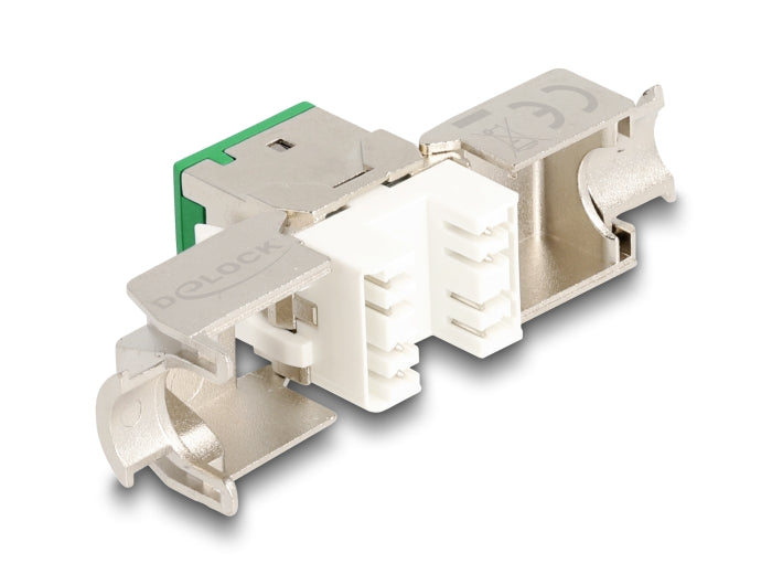 Delock Keystone Modul RJ45 Buchse zu LSA Cat.6A werkzeugfrei grün Set 10 Stück