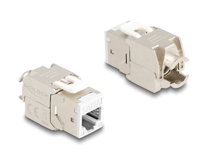 Delock Keystone Modul RJ45 Buchse zu LSA Cat.6A werkzeugfrei weiß Set 10 Stück