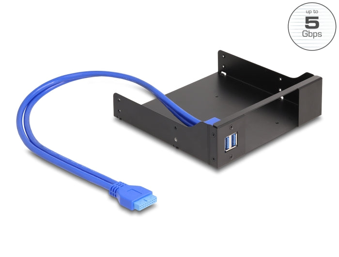Delock 5.25″ Metall Einbaurahmen für Slim Bay Wechselrahmen mit USB 5 Gbps Hub