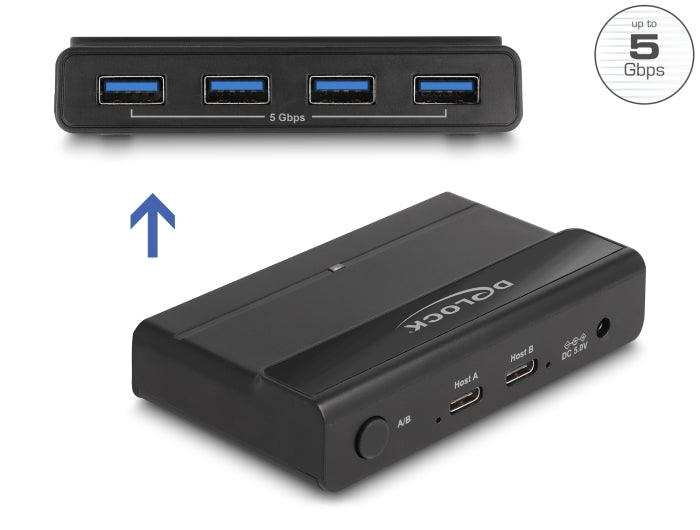 Delock USB 5 Gbps Switch 4 x Gerät und 2 x Host