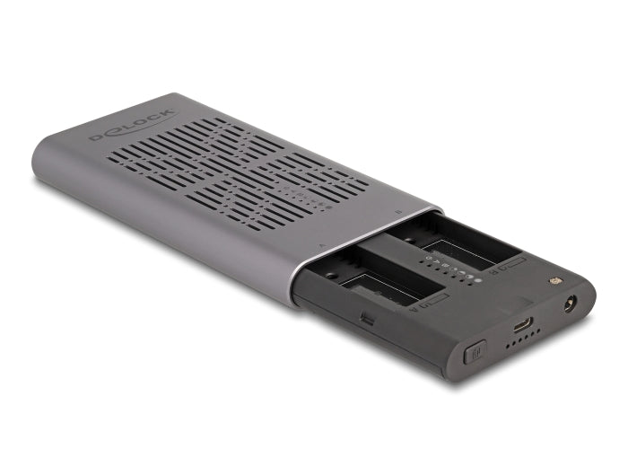 Delock Externes USB 20 Gbps Gehäuse für 2 x M.2 NVMe PCIe SSD mit USB Type-C™ Buchse und Klon Funktion
