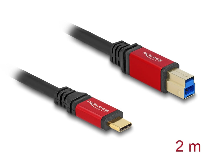 Delock USB 5 Gbps Kabel USB Type-C™ Stecker zu USB Typ-B Stecker 2 m rot Metall