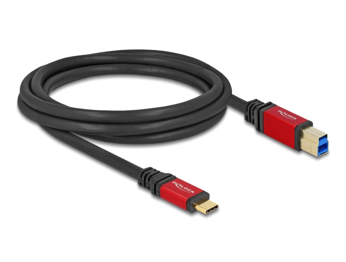 Delock USB 5 Gbps Kabel USB Type-C™ Stecker zu USB Typ-B Stecker 2 m rot Metall
