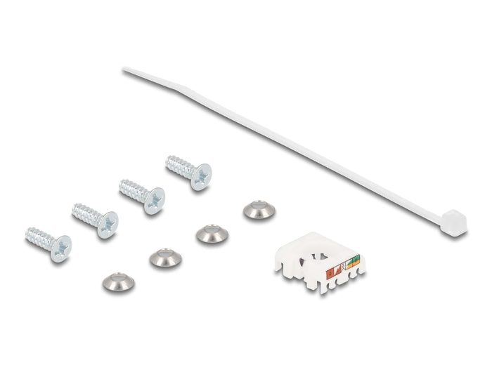 Delock D-Typ RJ45 Einbaubuchse mit LSA Anschluss Cat.6A STP mit Schutzkappe IP66 staub- und wasserdicht