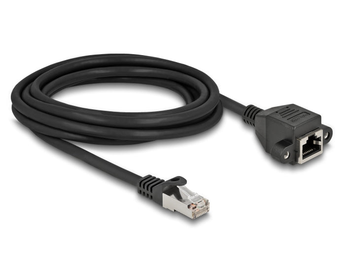 Delock Netzwerk Verlängerungskabel S/FTP RJ45 Stecker zu RJ45 Buchse Cat.6A 3 m schwarz