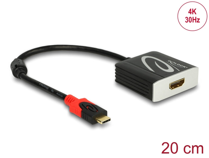 Delock Adapter USB Type-C™ Stecker > HDMI Buchse (DP Alt Mode) 4K 30 Hz