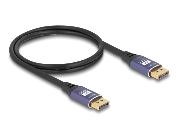 Delock DisplayPort Kabel 8K 60 Hz 1 m flieder Metall