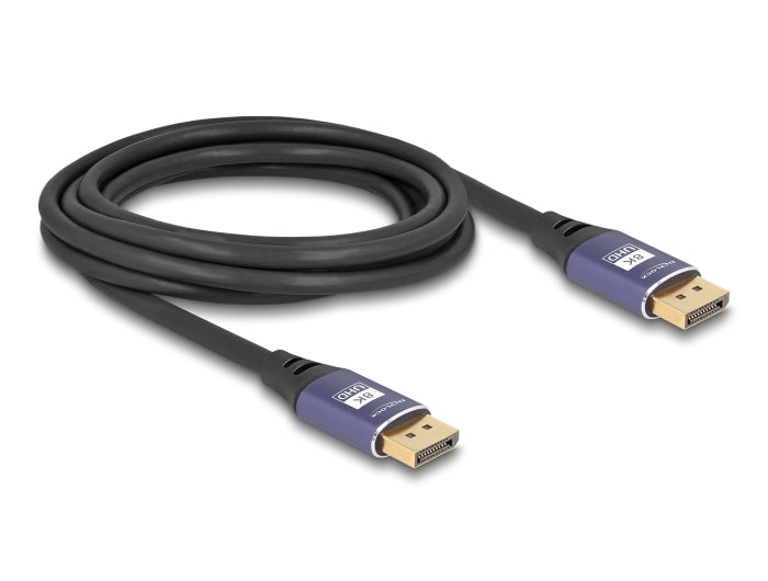 Delock DisplayPort Kabel 8K 60 Hz 3 m flieder Metall