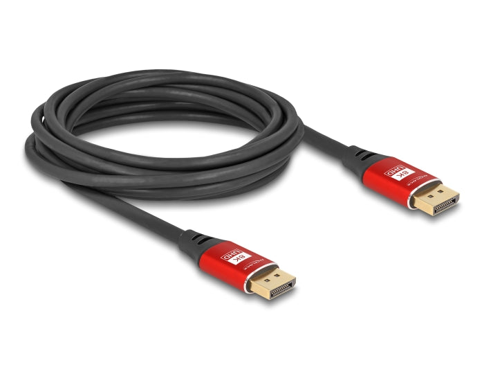 Delock DisplayPort Kabel 8K 60 Hz 5 m rot Metall