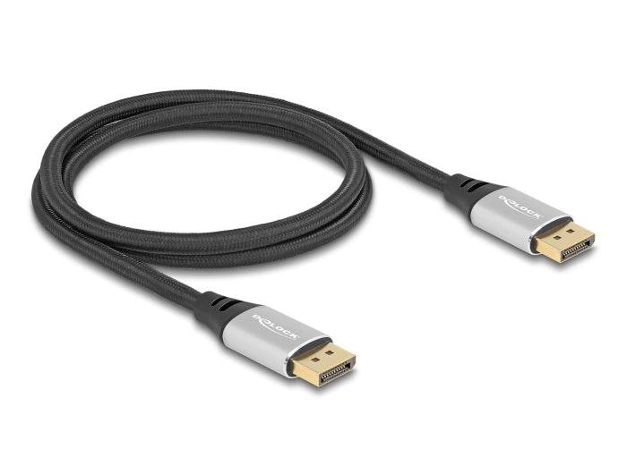 Delock DisplayPort Kabel 16K 60 Hz 1 m silber Metall