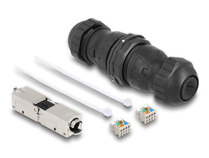 Delock Kabelverbinder LSA zu LSA Cat.6A IP68 staub- und wasserdicht schwarz
