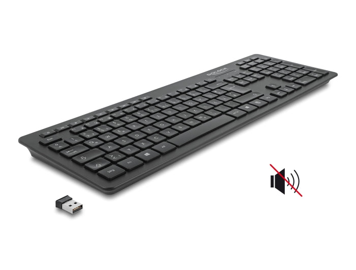 Delock USB Tastatur 2,4 GHz kabellos schwarz - Lautlos