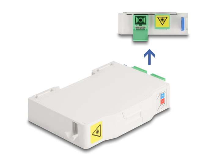 Delock LWL Anschlussdose für Hutschiene mit Spleißhalter und 2 x SC Simplex Kupplung