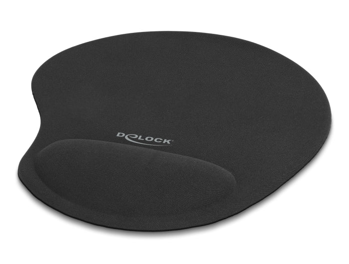 Delock Ergonomisches Mauspad mit Gel Handballenauflage schwarz 230 x 202 x 24 mm