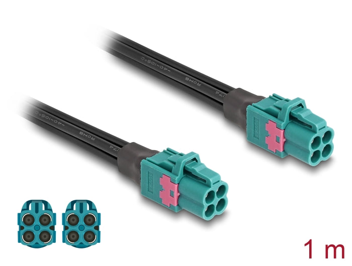Delock Kabel Mini FAKRA Z Buchse quad zu Mini FAKRA Z Buchse quad