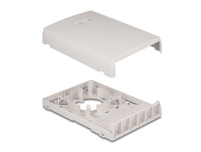 Delock Keystone Leergehäuse Aufputz 6 Port für Glasfaser und Netzwerk weiß