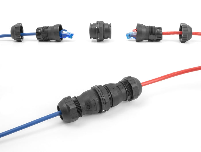 Delock Kabelverbinder RJ45 Buchse zu RJ45 Buchse Cat.6A IP68 staub- und wasserdicht