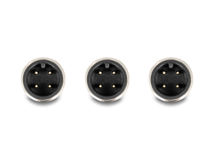 Delock M12 T-Splitter A-kodiert 4 Pin 1 x Stecker zu 2 x Stecker Parallelschaltung